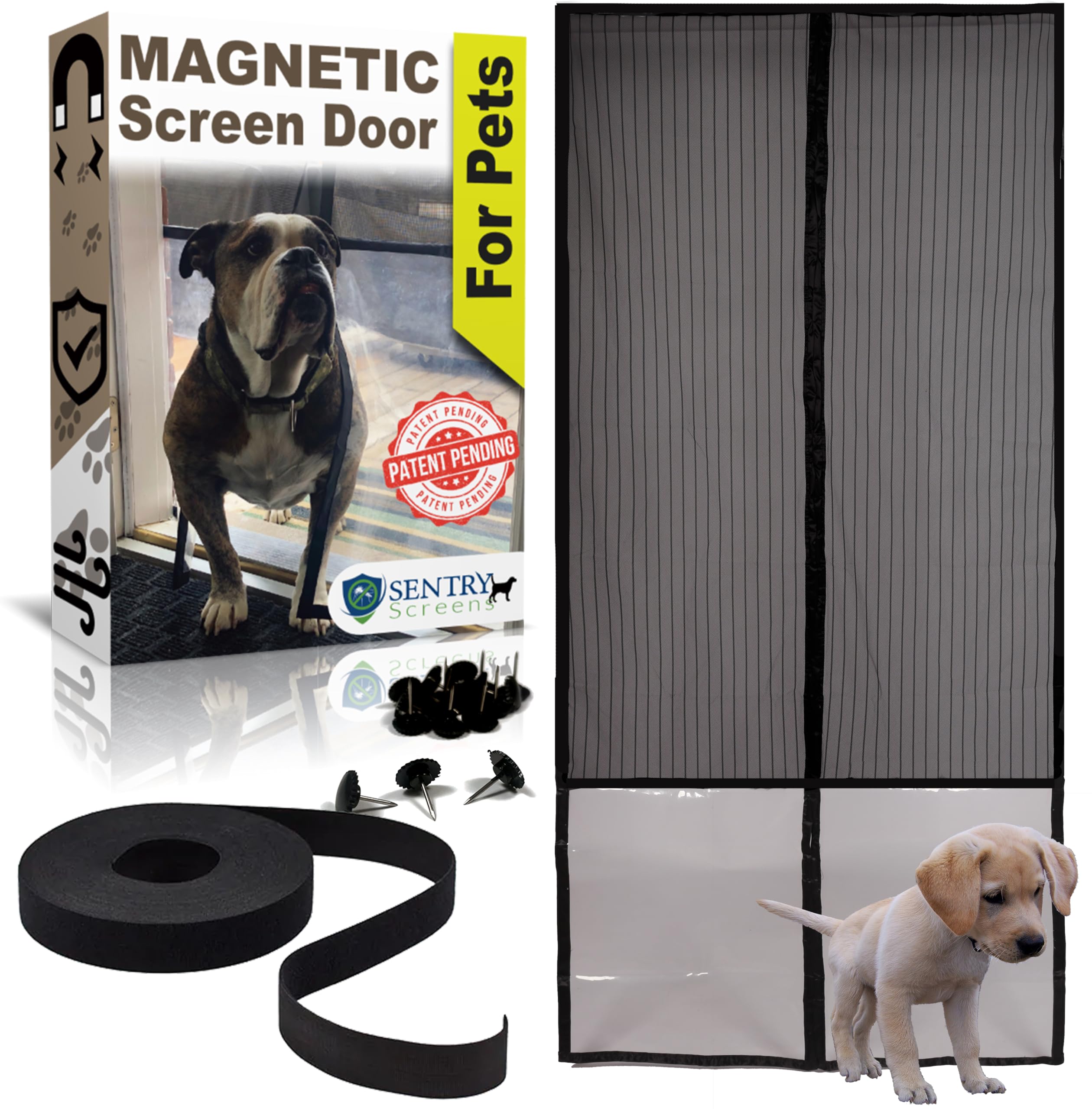 Magnetic Screen Door for Pets – Premium Reinforced Pet-Friendly Design with Heavy-Duty Magnets, Durable Mesh, and PET Material – Easy Install, Pet Proof, Full Frame Protection