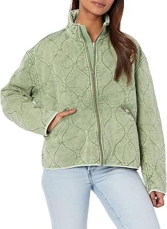 womens Washed Quilted Jacket 