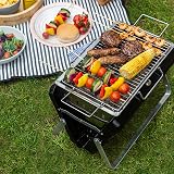 George Foreman Portable Charcoal BBQ, Lightweight, Foldable, Black view 5