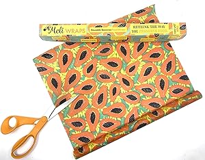 Meli Wraps is On A Roll | Reusable Beeswax Wraps Roll | Cut to Size | 100% GOTS Certified Organic Cotton | Made in Hawai’i | Long-lasting, Reusable, Earth-Friendly cling wrap Replacement
