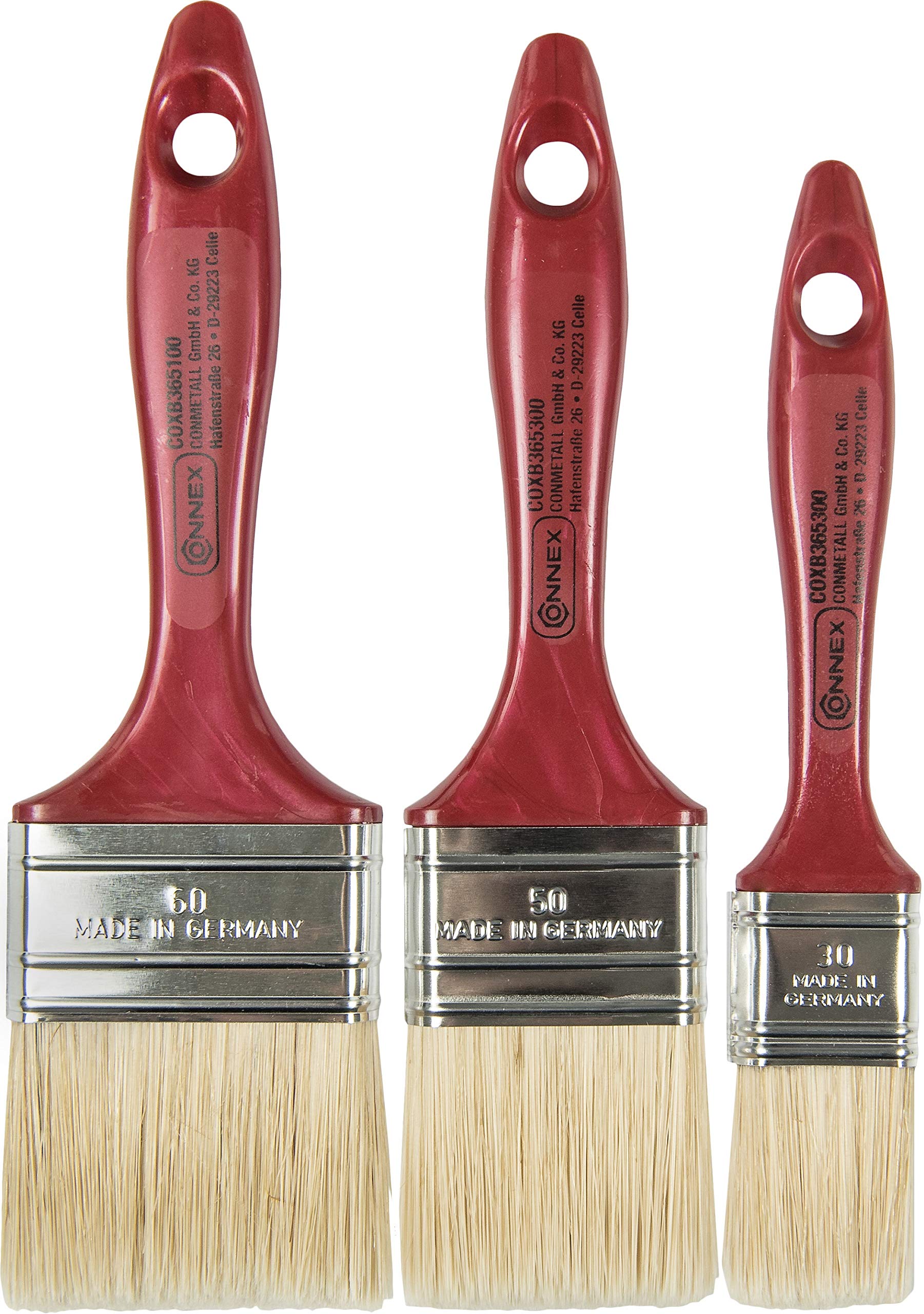 Connex COXB365100 Multi-Purpose Flat Brush, Red/Silver/Beige, Set of 3 Piece