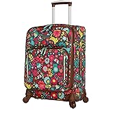 Lily Bloom Luggage Carry On Expandable Design Pattern Suitcase For Woman With Spinner Wheels (Playful Garden, 20in)
