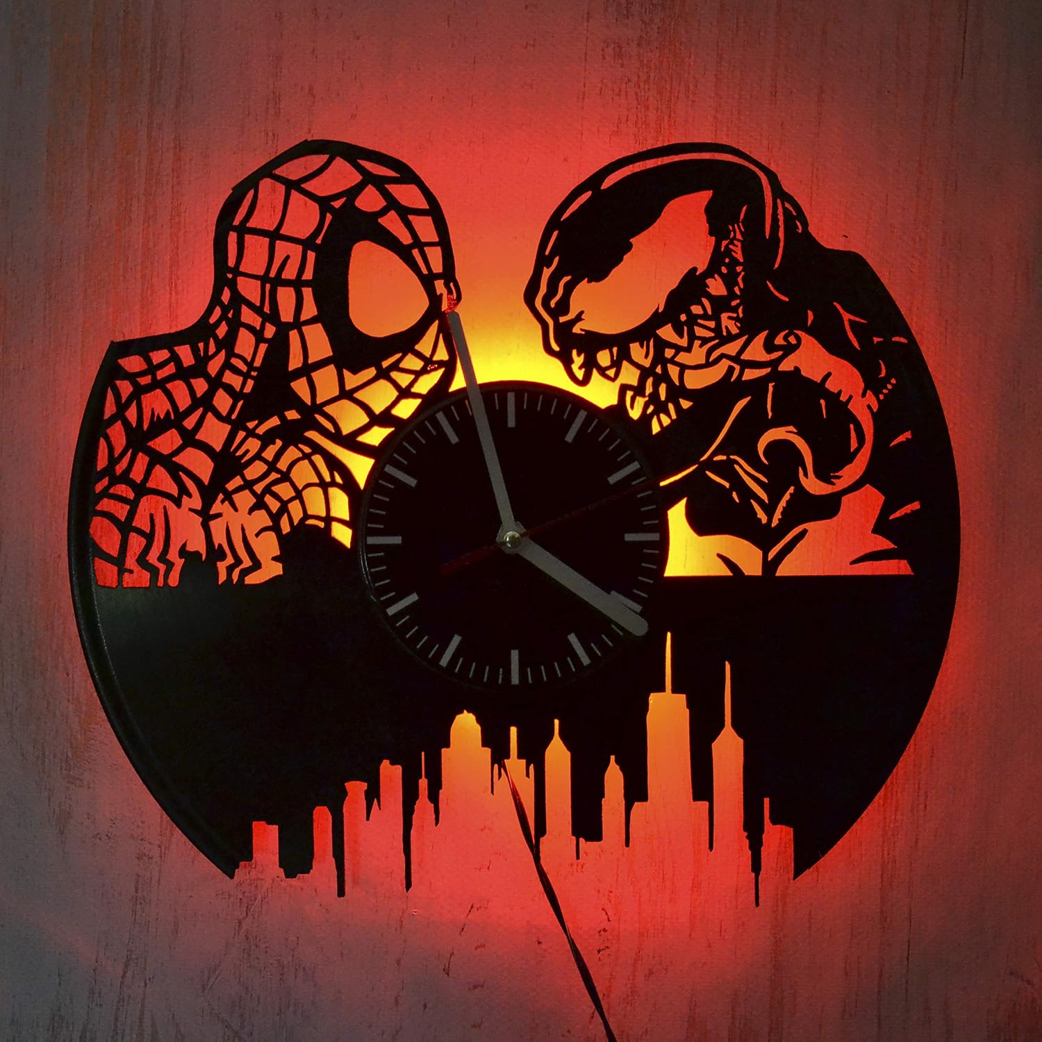 Amazoncom Deadpool And Venom Marvel Wall Led Light Wall Clock Gift Wall Decor Art Wall Clock Decor Vinyl Clock Modern Wall Clock Art Design The Best Gift Idea Home Improvement