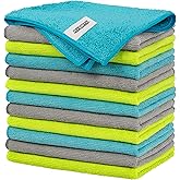 FIXSMITH Microfiber Cleaning Cloth - Pack of 12, Multi-Functional Cleaning Towels, Size: 12 x 16 in, Highly Absorbent Cleanin