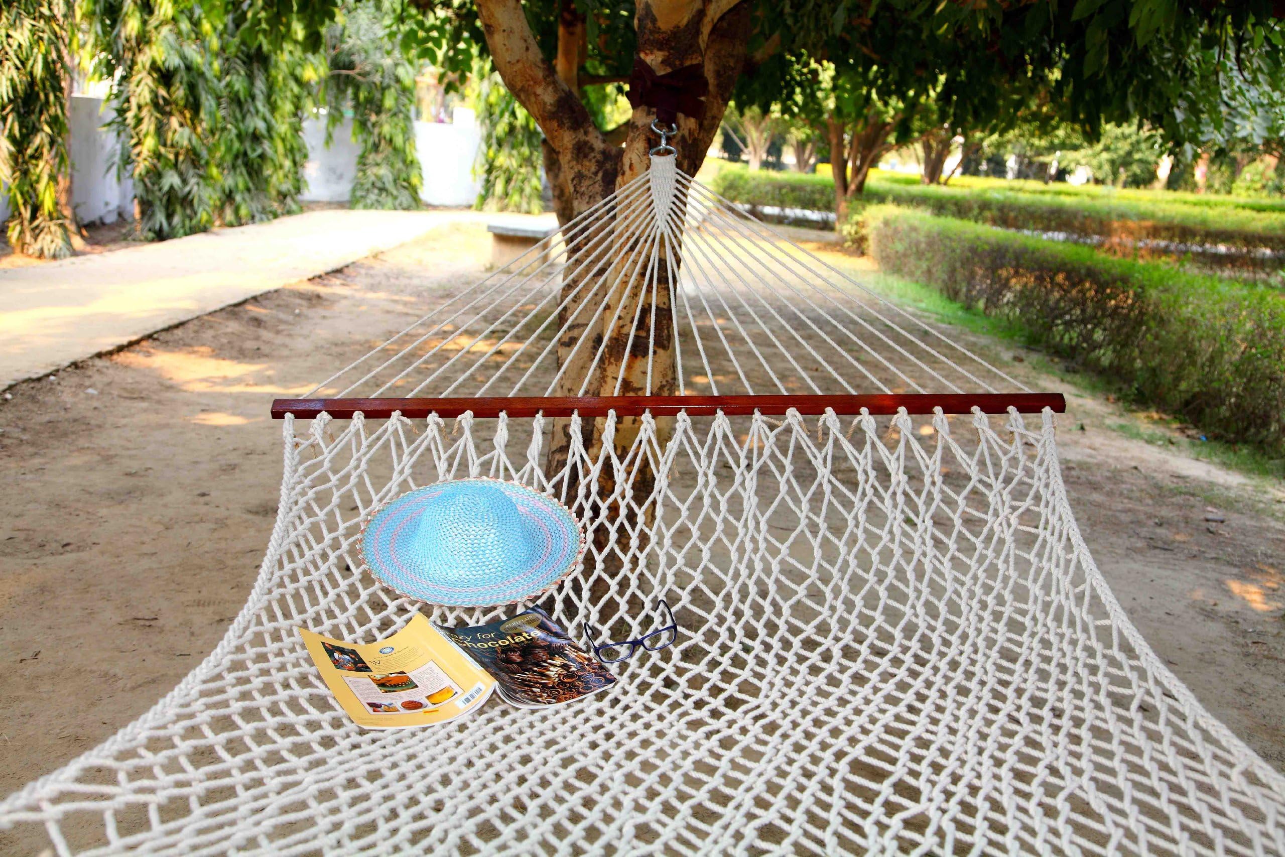 Cintz Cotton Rope Hammock, 60" Spreader bar, with carry bag
