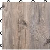 VersaStep by FlooringInc 12 x 12 Inch Interlocking Dance Floor Tiles, Portable Vinyl Dance Floor for Home Practice, 3/8 Inch Thick Snap Together Tap and Ballet Flooring, Barnwood, 1 Tile, 1 Sq Ft