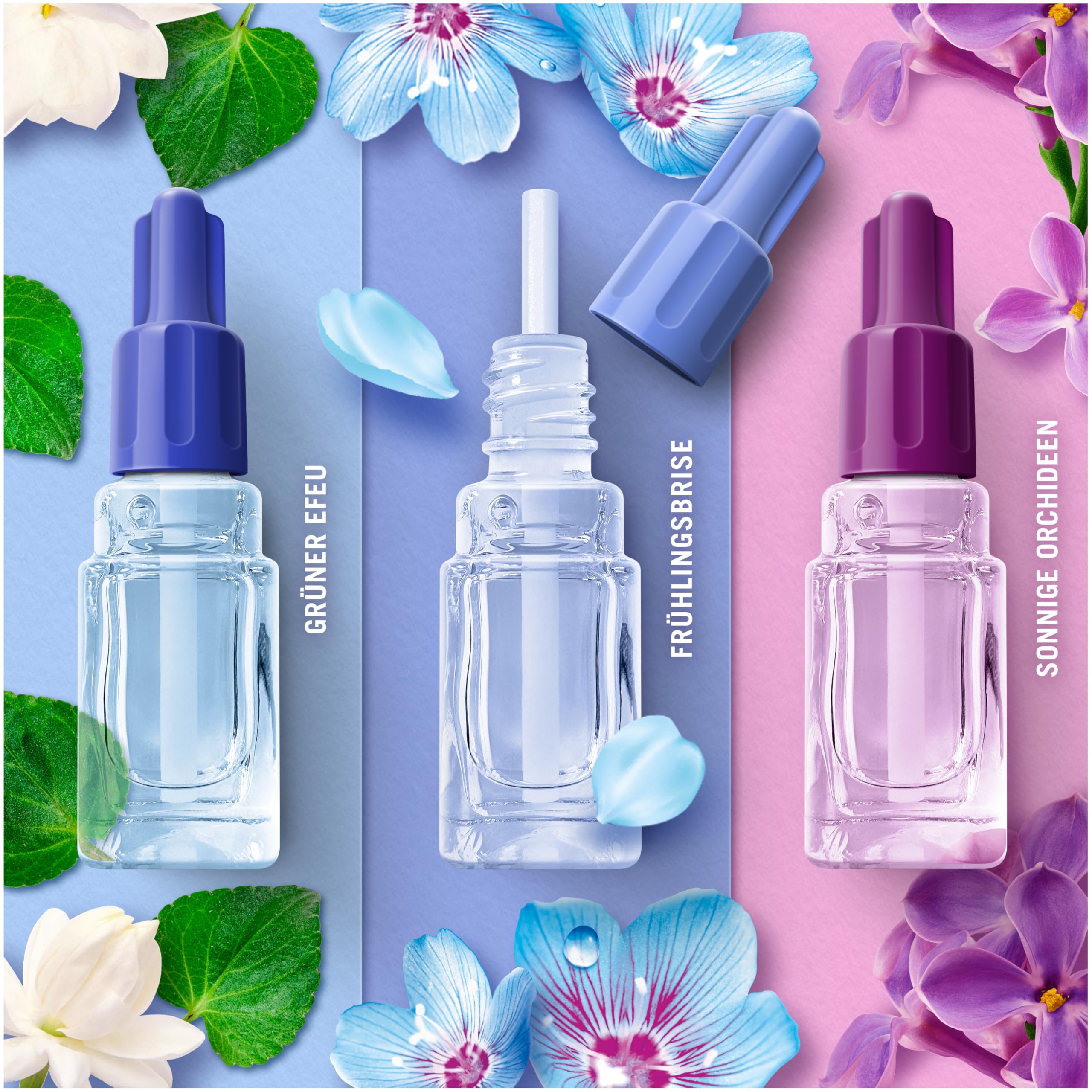 Febreze Programmierbarer Lufterfrischer 3Volution Duftstecker Starter-Kit + 4x Nachfüllflakons Aprilfrisch, Elektrischer Raumduft mit 3 Wechselnden Düftne Zum Bekämpfen Von Gerüchen 3