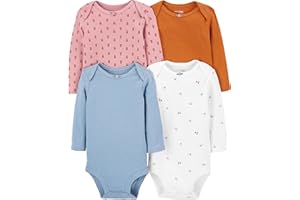 Simple Joys by Carter's baby-girls 4-Pack Soft Pointelle Long Sleeve BodysuitsUndershirt
