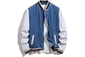 BULUWIE Denim Jacket Men,Men's Stretch Slim Fit Jean Jacket,Classic Ripped Trucker Denim Coat,Men Fashion Outdoor Jacket