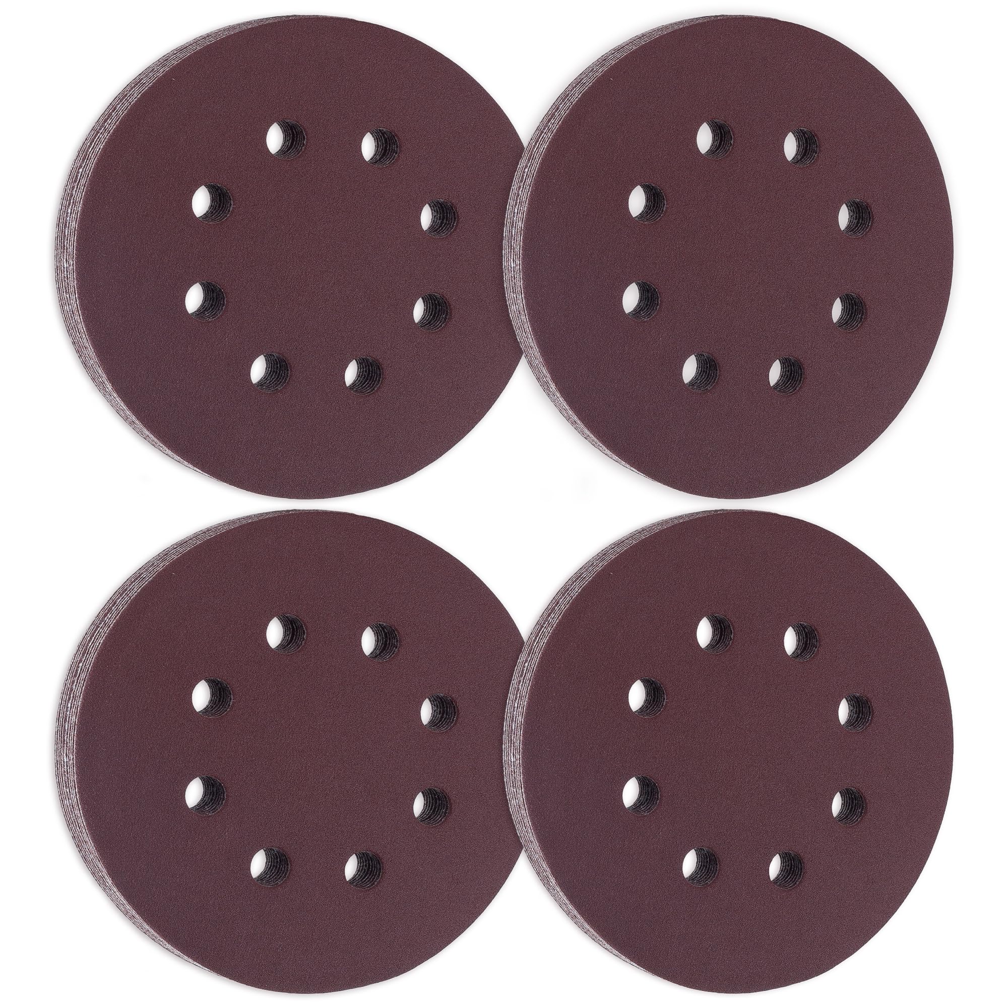 MIDO Professioanl Abrasive 125 mm Sanding Discs 110 PCS Sandpaper 5 Inch 8 Hole Sanding Pads 180 Grit Sanding Disc Hook and Loop Round Orbital Sander Pads for Sanding — image 1