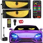 2026 Upgrade LED Eyes for Windshield, 2PCS 15.51"×3.62" Ojos Led Para Carros, Flexible Waterproof Devil Eyes Sign with APP Control, Custom & Animation, Synchronized Lightride Display for Car/Truck/SUV