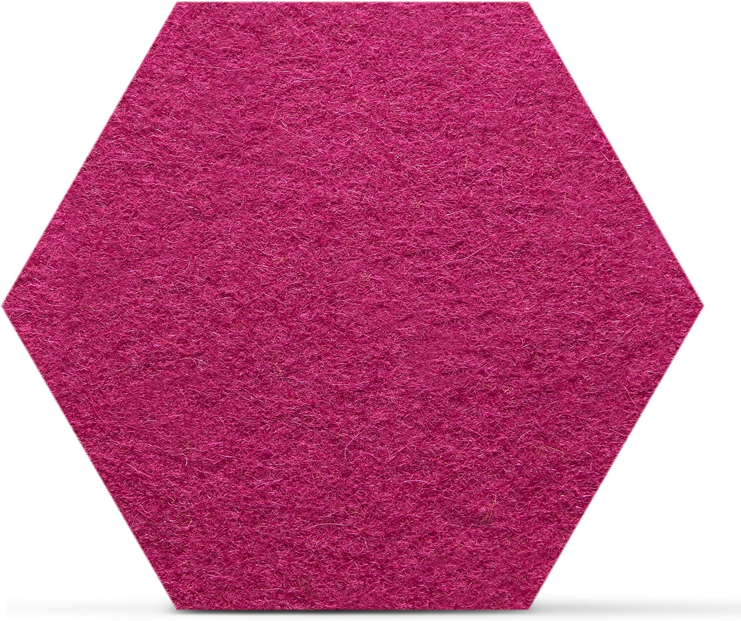 SMACC Hexagon Large Felt Coasters for Drinks, Place mat Set of 8 (various colours) - home accessories made out of 100% merino sheep wool - design table decoration for glasses and bottles (pink)