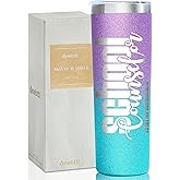 Onebttl Counselor Gifts for Women, 20oz Stainless Steel Skinny Tumbler With Lid and Straw - Appreciation Gift for School Counselors, Purple Blue