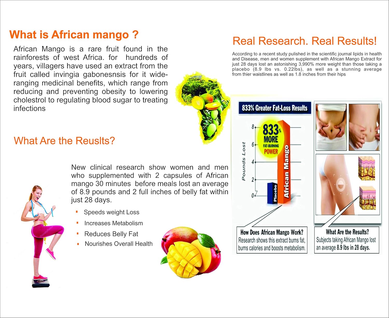 Amazon.com: Pure 100% African Mango Extract Powder Weight Loss Health- 100g for Free Ship: Health & Personal Care