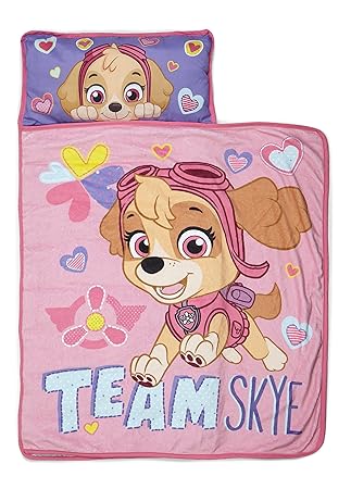 Amazon Com Paw Patrol Team Skye Nap Mat Set Includes Pillow And Fleece Blanket Great For Boys And Girls Napping At Daycare Preschool Or Kindergarten Fits Sleeping Toddlers And Young