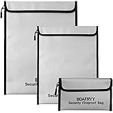 3 Pcs Fireproof Waterproof Money Important Document Bag(2000℉),Fire Proof Bag for Documents,Fire Proof Money Bag for Cash,for A4 A5 Documents Holder,Cash,Passport,Tablet,Laptop,File,Jewelry