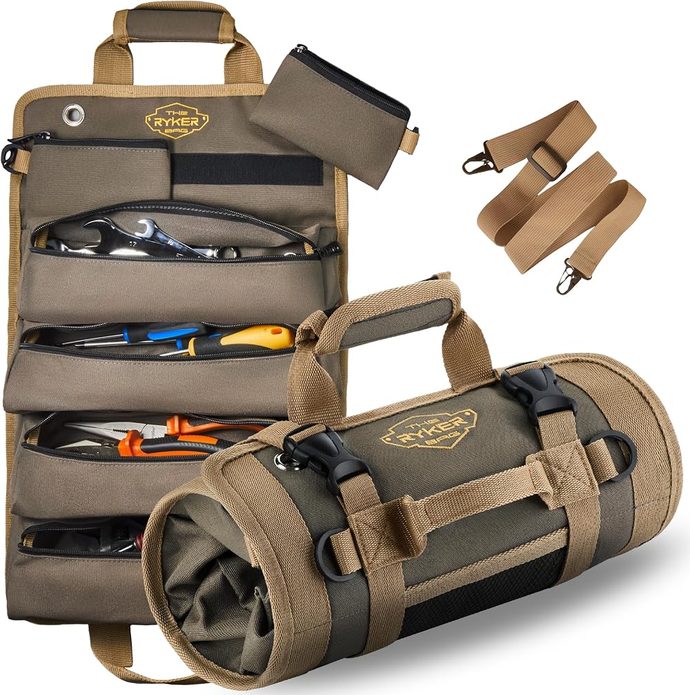 The Ryker Bag Tool Organizer Small Roll Up with 6 Pouches