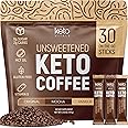Keto Vitals Instant Keto Coffee Powder - Low-Calorie Unsweetened Instant Coffee Packets, Single Serve - Keto Coffee Instant Mix in Original, Vanilla, & Mocha Flavors - 30 Count