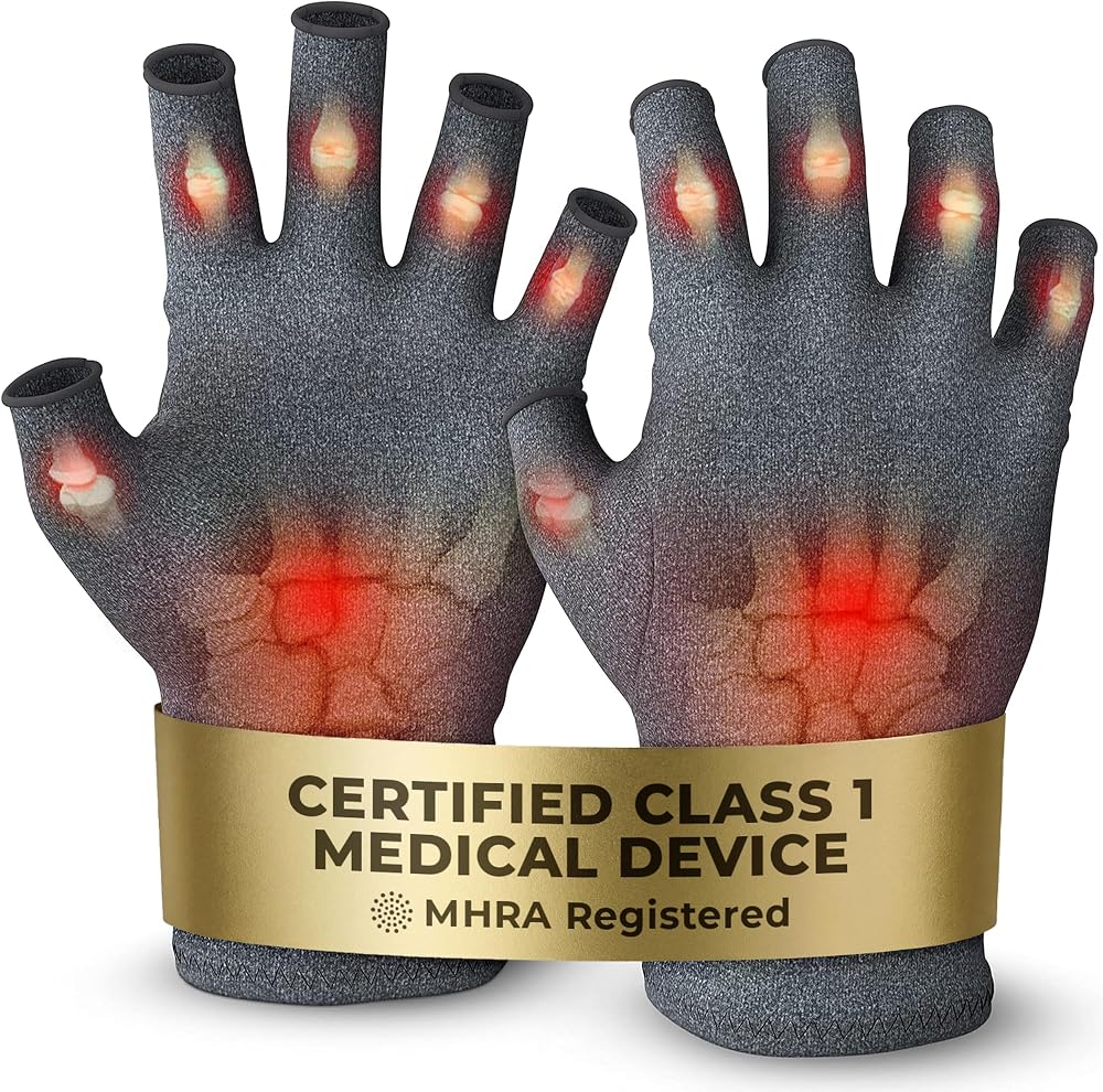 iMedic Arthritis Gloves Large Fingerless Medical Device MHRA Registered Grey