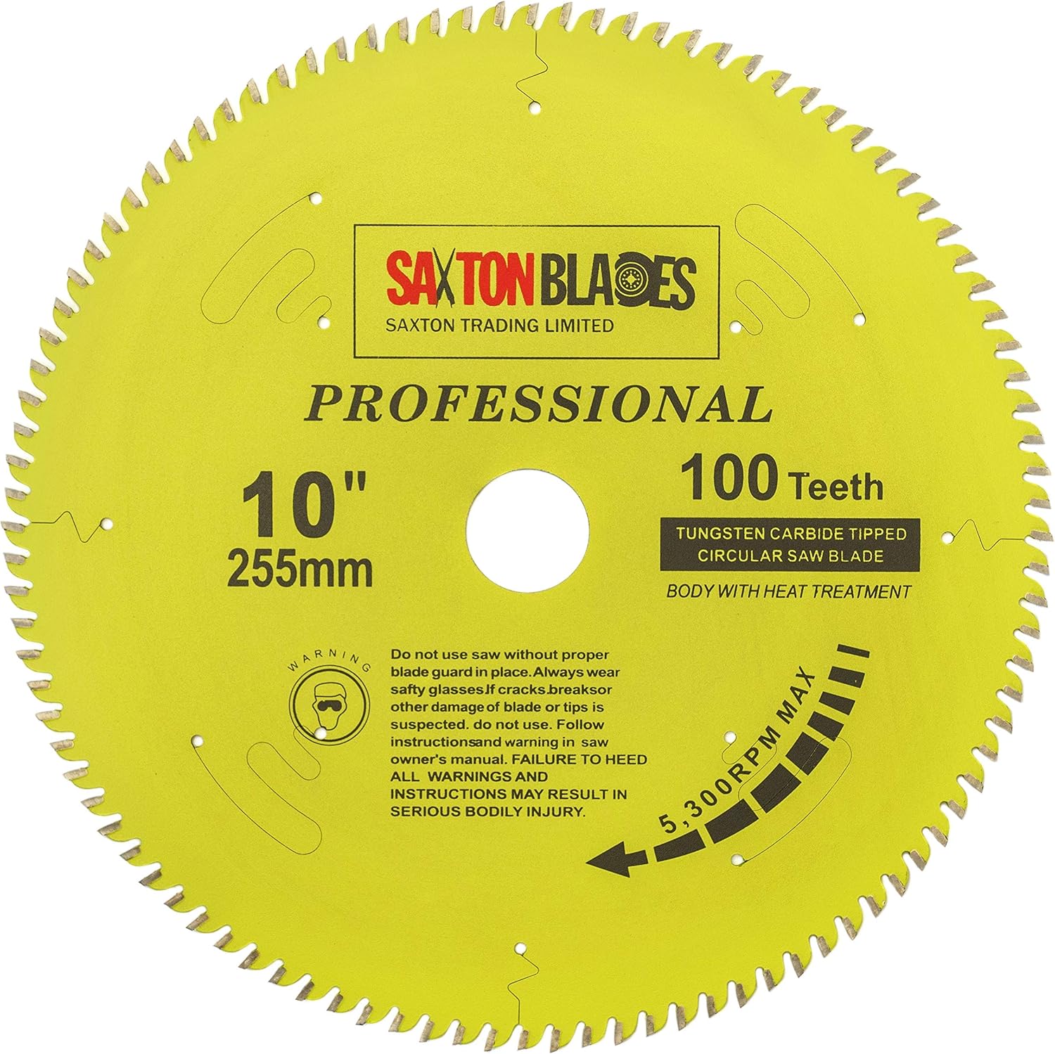 TCT255100TPRO Saxton Professional Range TCT Circular Saw Blade 255mm x 100T x 30mm Bore, 16, 20, 25