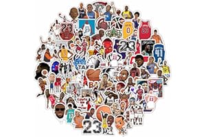 Angjiny 100 Pcs Basketball Stickers for Kids, Basketball Star StickersWater Bottle Stickers, Cute Vinyl Waterproof Hydroflask Phone Skateboard Laptop Stickers