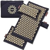 UNMERA Acupressure Mat and Pillow Set,Natural Premium Linen & Coconut Fiber Filling,for Back/Neck Pain Relief, Sciatic, Heada