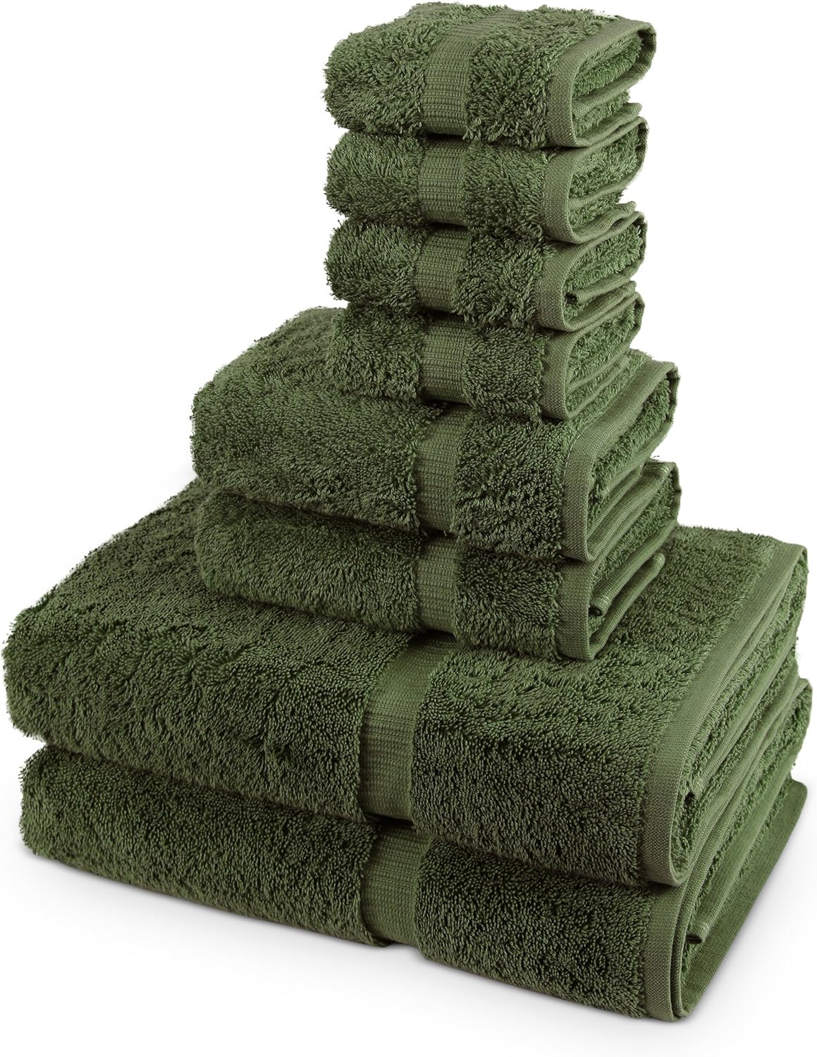 TURKUOISE TURKISH TOWEL 8 Piece Turkish Luxury Turkish Cotton Towel Set - Eco Friendly, 2 Bath Towels, 2 Hand Towels, 4 Wash Clothes (White): Home & Kitchen