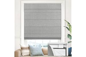 UNISHADES 100% Blackout No Tools No Drill Cordless Roman Shades for Windows, Size 33 3/4" W × 72" H (for Windows 34" W × 72" H) Blackout - Grey