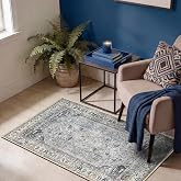Keen Home Design Vintage Washable Entryway Rug, Non-Slip Low Pile, 2x3 | Machine Washable Cotton Chenille, 0.25In Low Pile, Rubber Non-Slip Back; Kitchen, Entryway, Bathroom, Bedside