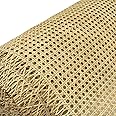 LUSYDECO 24" Width Rattan Webbing Roll 5 Feet Length Hexagon Weave Pre-Woven Mesh Net Open Weave Wicker Cane Webbing Sheets for Furniture, Chair, Cabinet, Ceiling