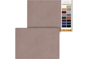 ILOFRI Fabric Couch Repair Patch Self Adhesive 8x11 inch 2PCS, Velvet Microfiber Flannel Sofa Repairing for Upholstery, Furniture, Loveseat, Car Seats, Office Chair, Cloth, Carpet - Beige
