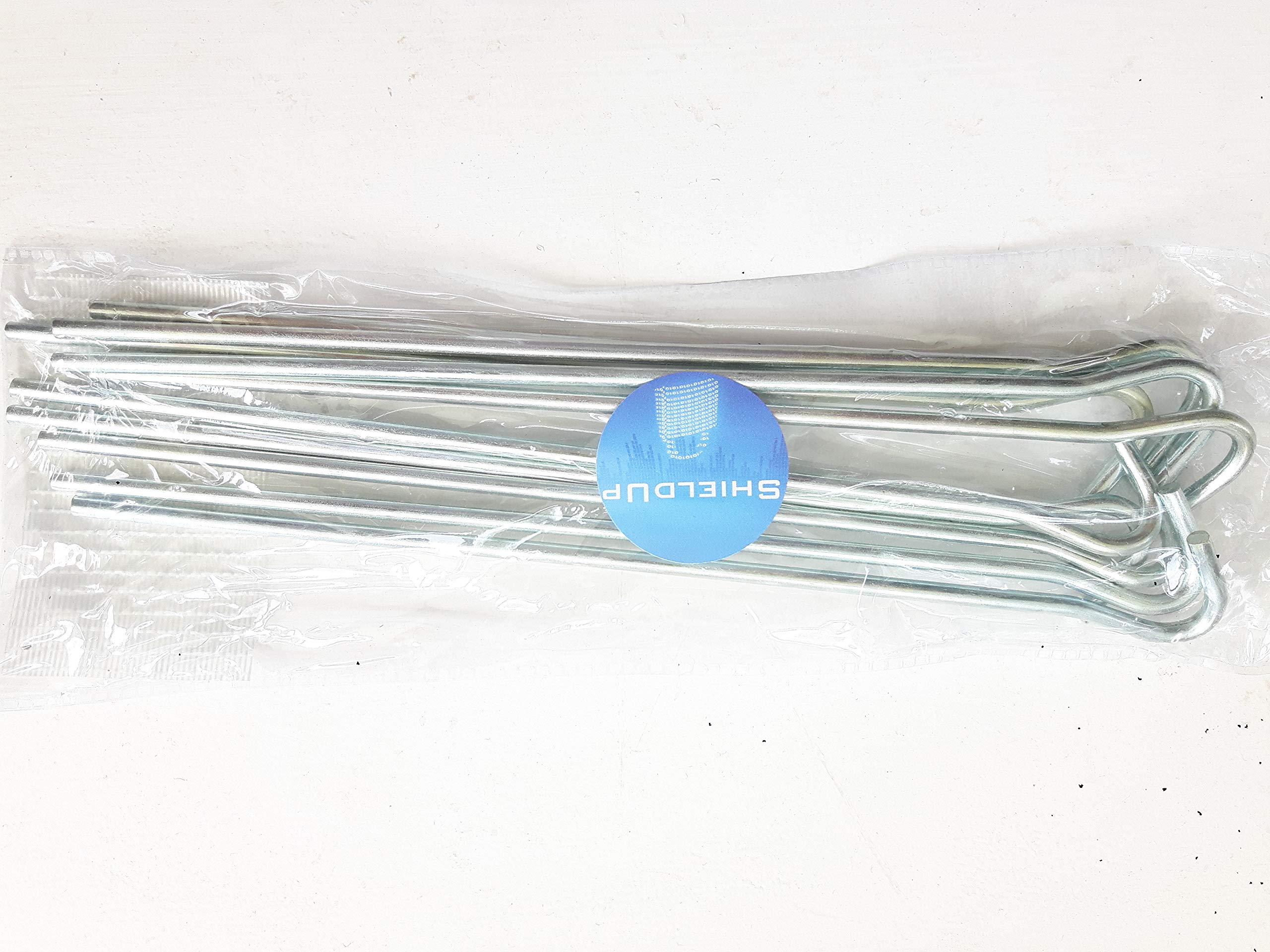 ShieldUp Heavy Duty Galvanised Metal Tent Pegs for Camping Tent, Awning, Tarpaulin, Gardening | Pack of 10