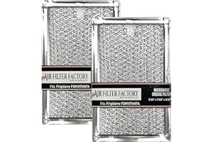 Air Filter Factory Replacement For Frigidaire FGMV174KFA Made In USA 12-Layer Microwave Oven Aluminum Mesh Grease 5.88 x 7.88 x 0.12 Inches Vent Filter 2-Pack