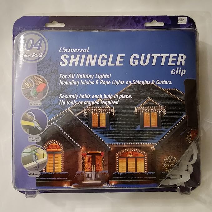 PROLOSO Christmas Light Clips for Gutters Hanging Outdoor String Lights