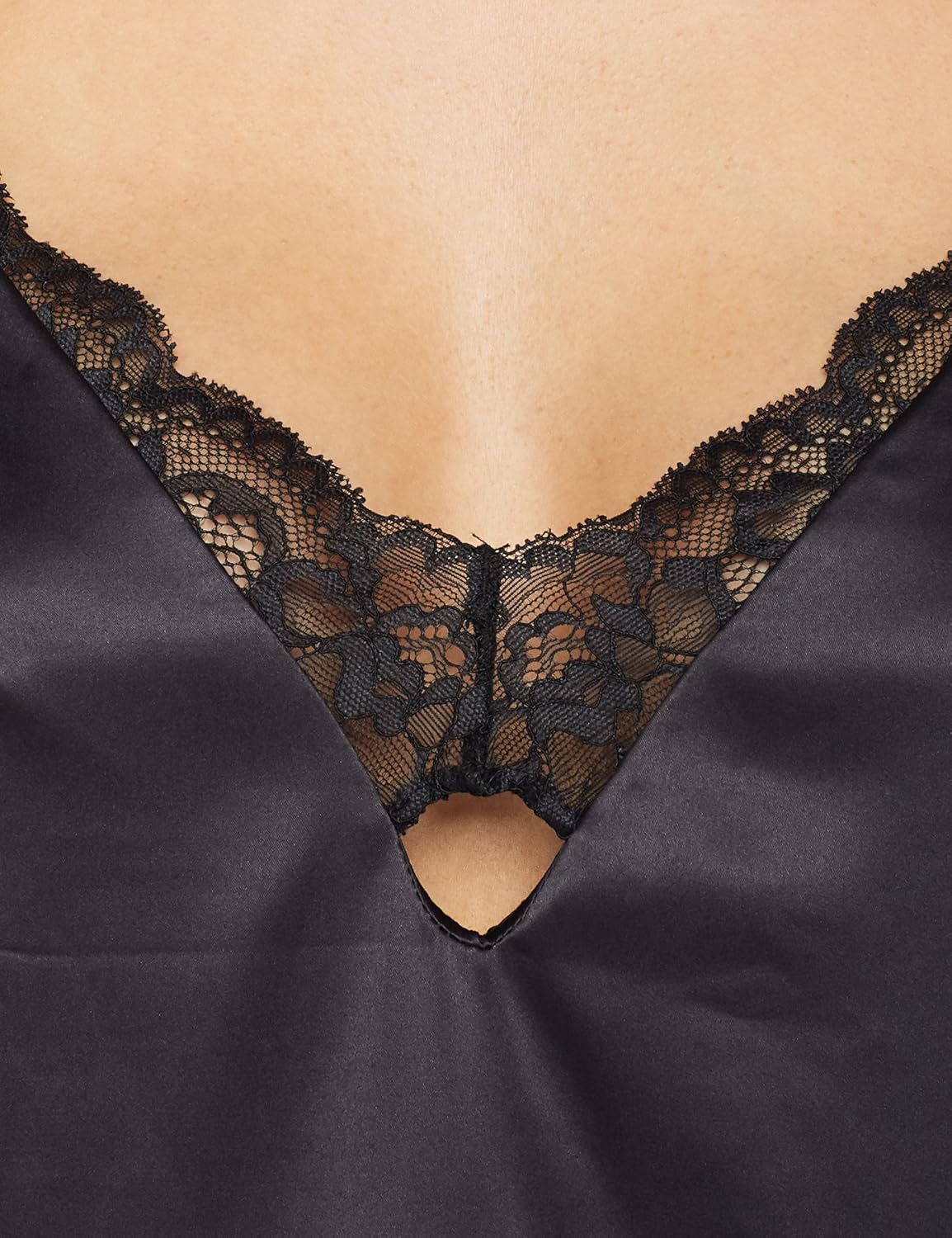  Brand - Mae Women's Satin Chemise With Lace: Clothing