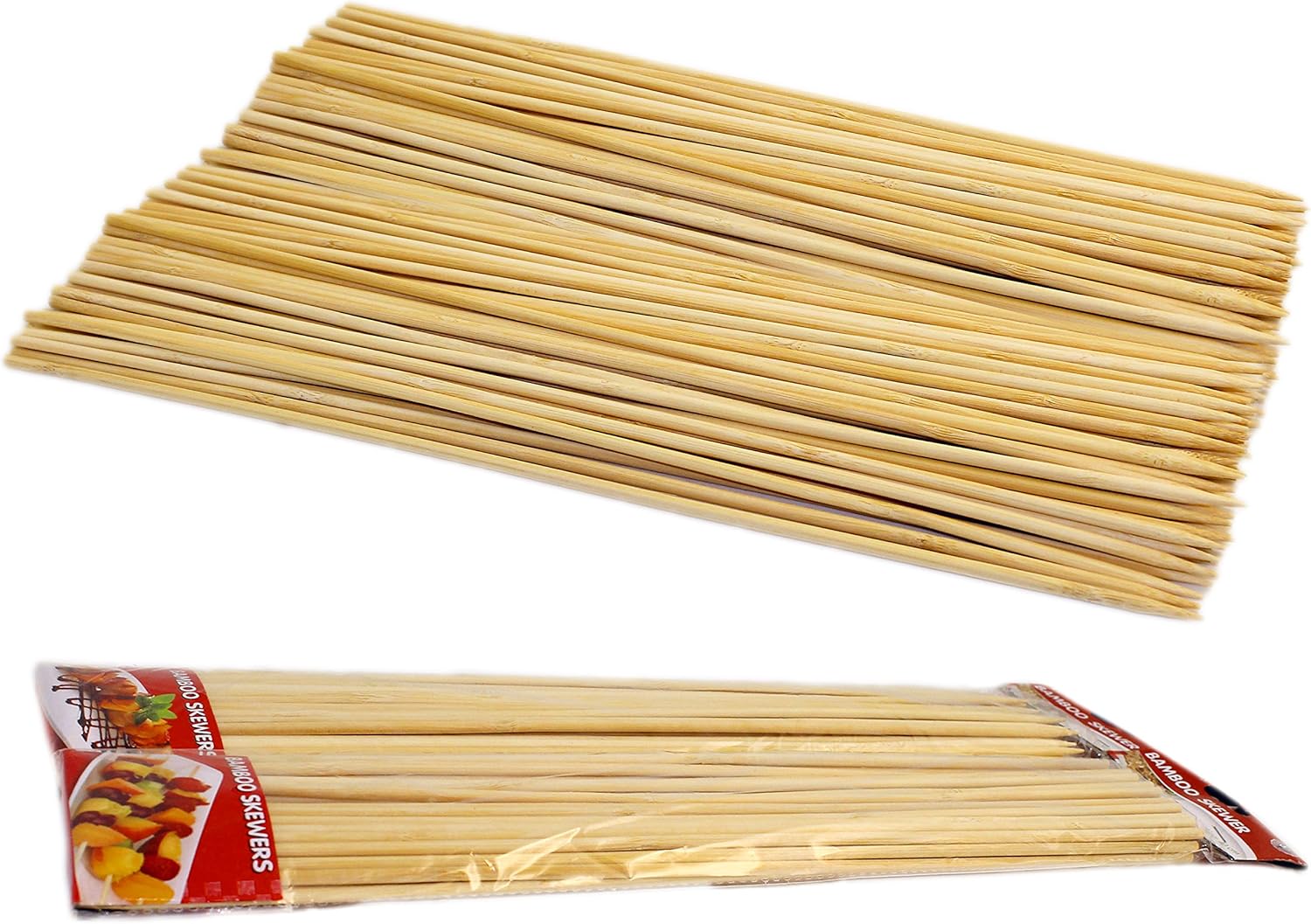 Pack of 100 Extra Long Disposable Bamboo Skewers Kitchen