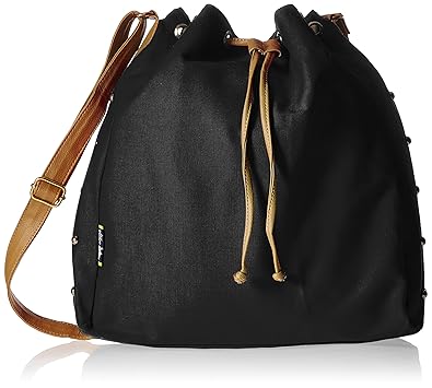 Kanvas Katha Womens Sling Bag (Black) (KKSDPOT003B)