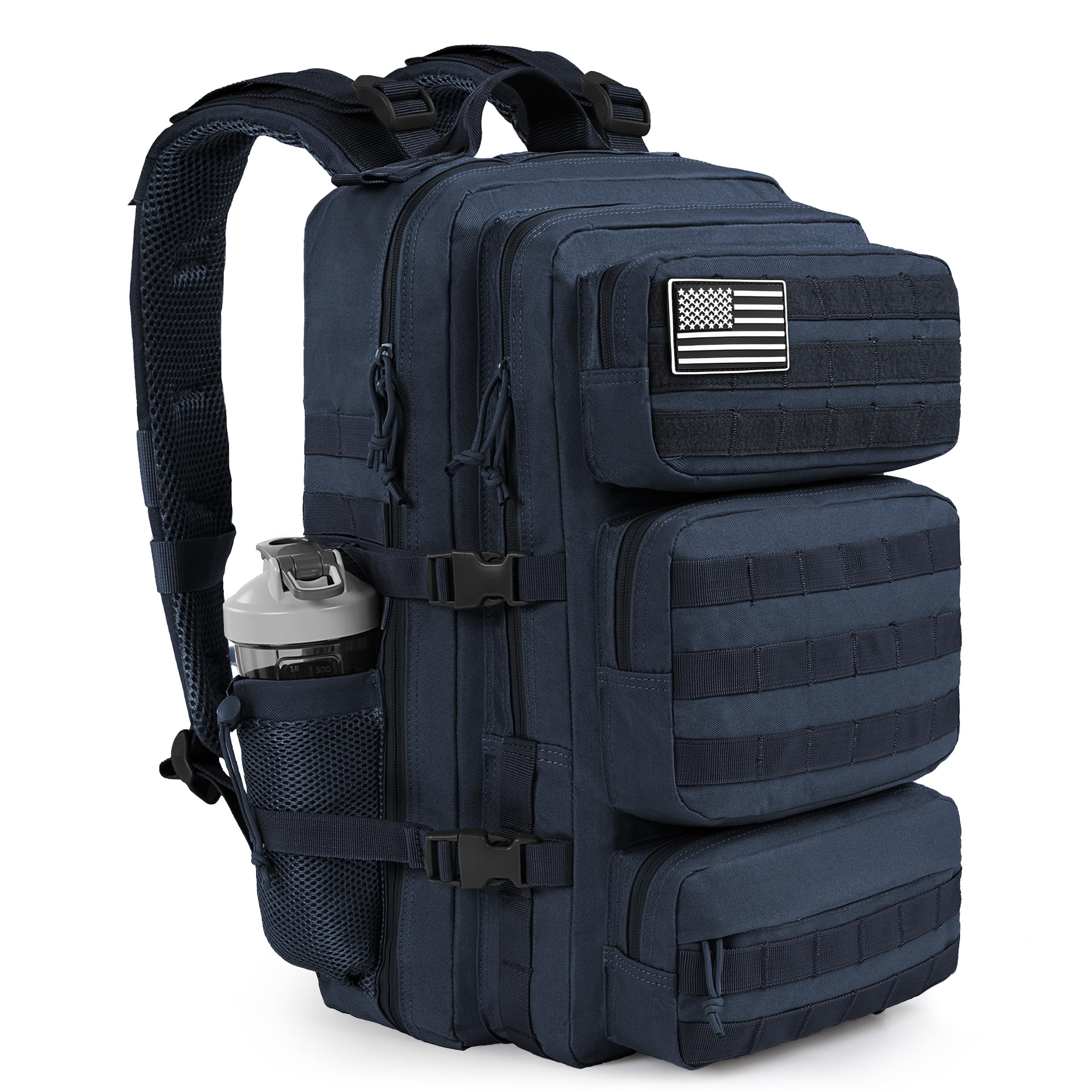 Photo 1 of kookoomia Military Tactical Backpack 50L Large Day Backpack for Men Molle Army 3 Days Assault Pack Bug Out Bag Water Resistant and Heavy Duty Hiking Treeking Rucksack - Dark Blue