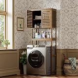 SMIBUY Bamboo Over-The-Toilet Storage Shelf Cabinet Walnut 3-Tier view 4