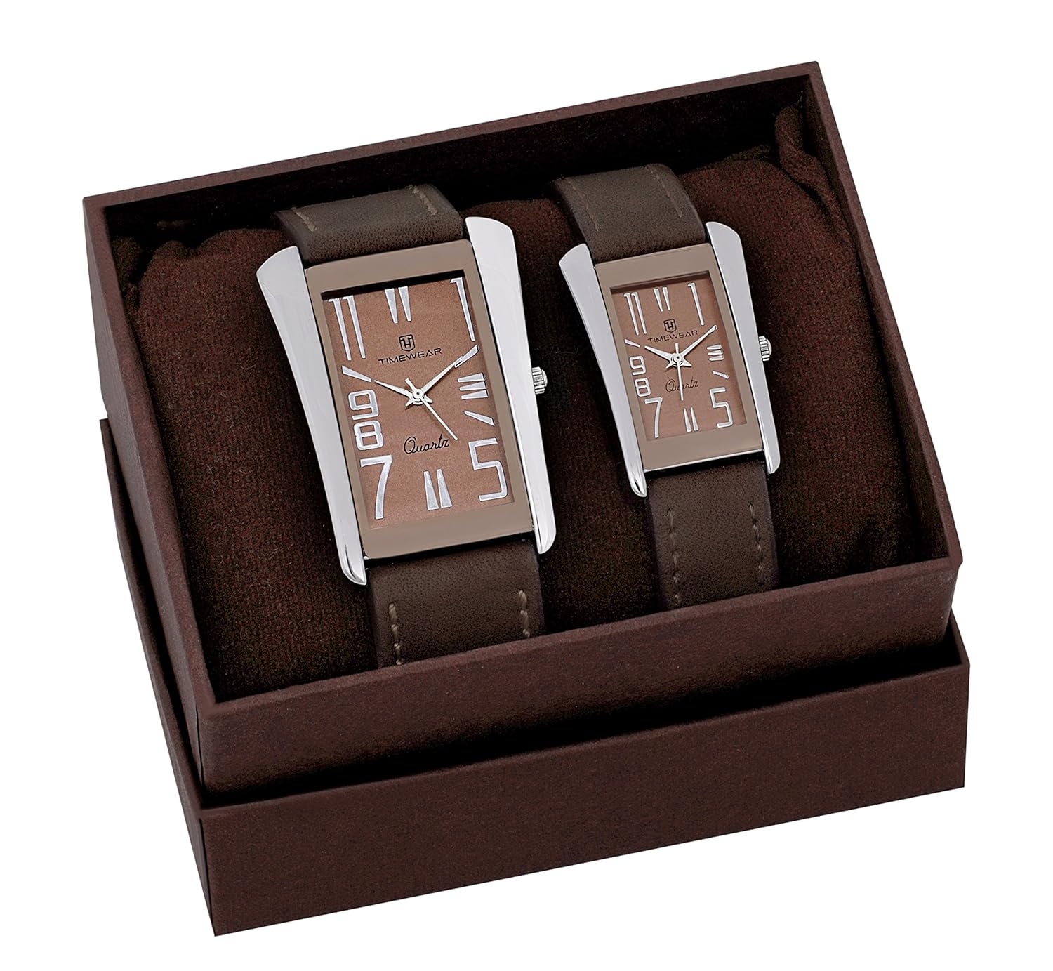 timewear analog brown dial unisex couple watch - 908bdtcouple