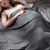 Bedsure Cooling Cotton Waffle King Size Blanket - Lightweight Breathable Summer Blanket of Rayon Derived from Bamboo for Hot Sleepers, Luxury Throws for Bed, Couch and Sofa, Dark Grey, 104x90 Inches