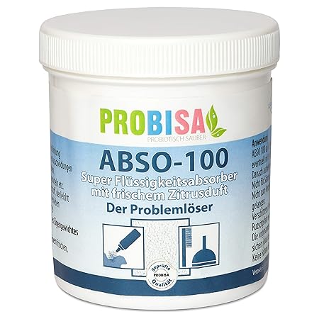 Probisa Spezialreiniger für Mensch und Tier - Flüssigkeitsabsorber zur Bindung von Erbrochenem, Urin und Kot mit frischem Zit