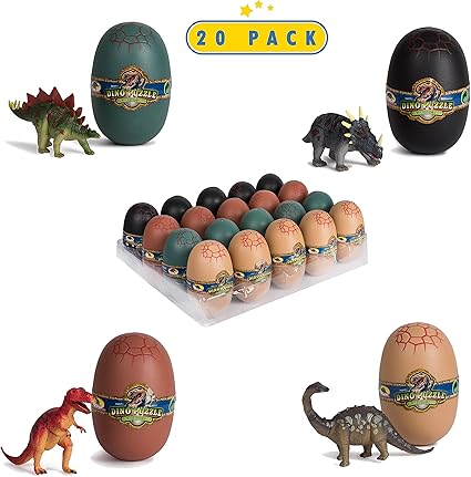 Amazon Com 20 3d Dinosaur Puzzles In Dino Eggs Jurassic Egg