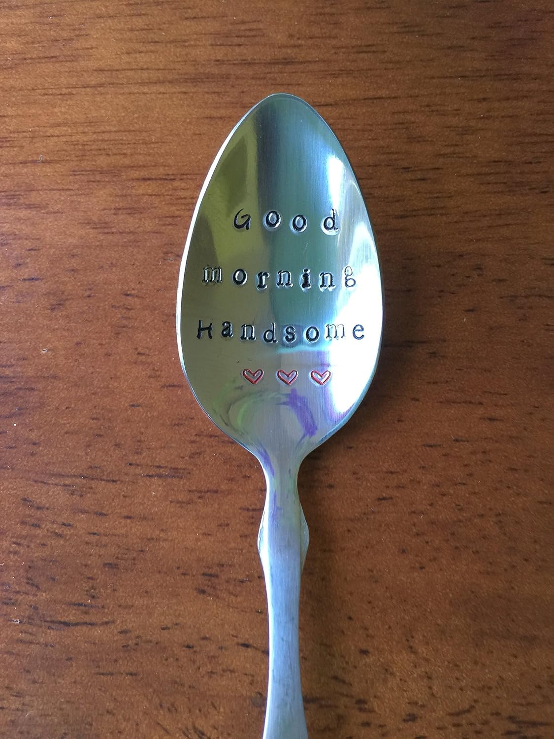 Amazon Com Good Morning Handsome Hand Stamped Spoon Unique