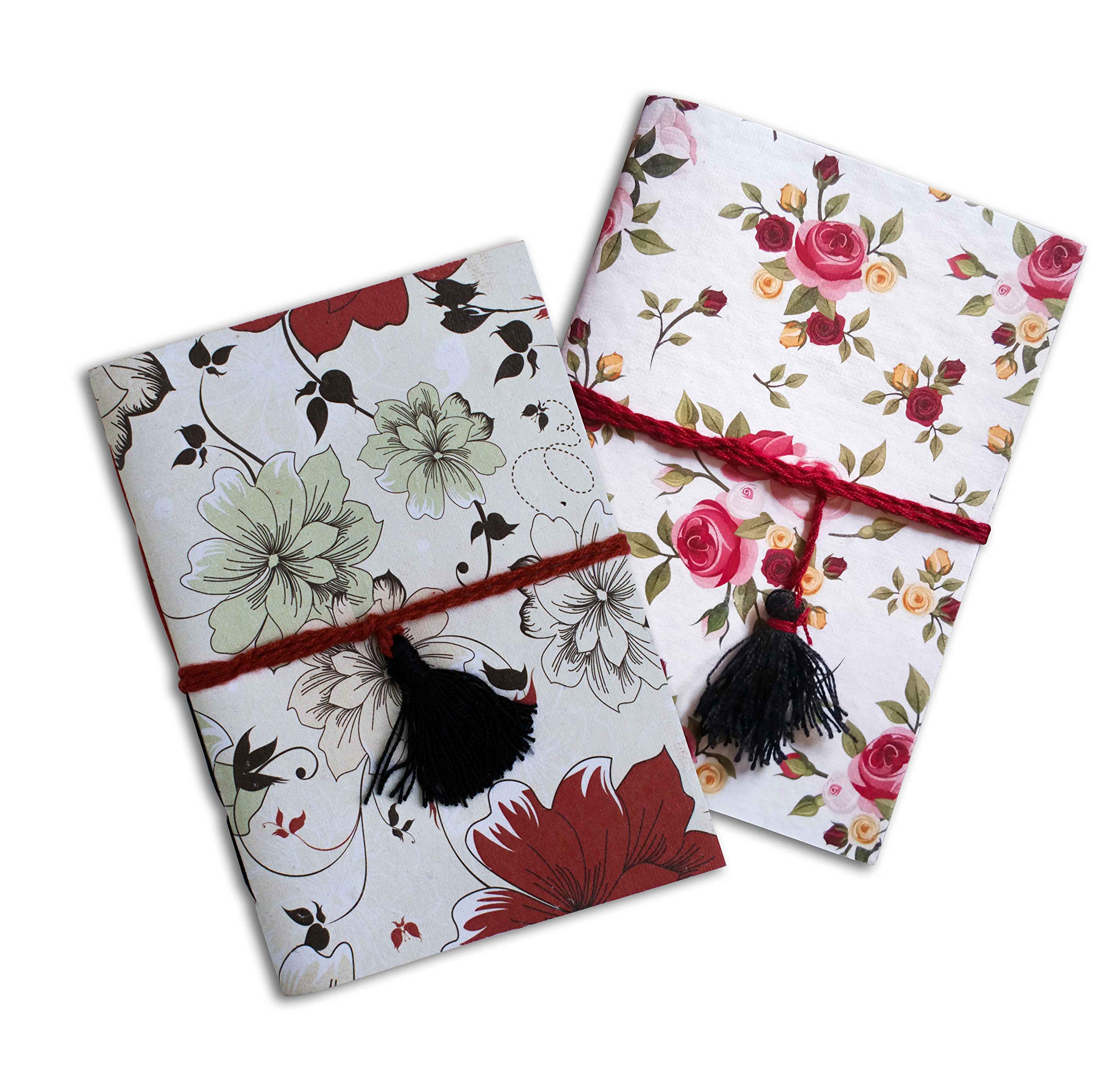 SPcreation Handmade 2 Set of Flower pattern Journal Diary