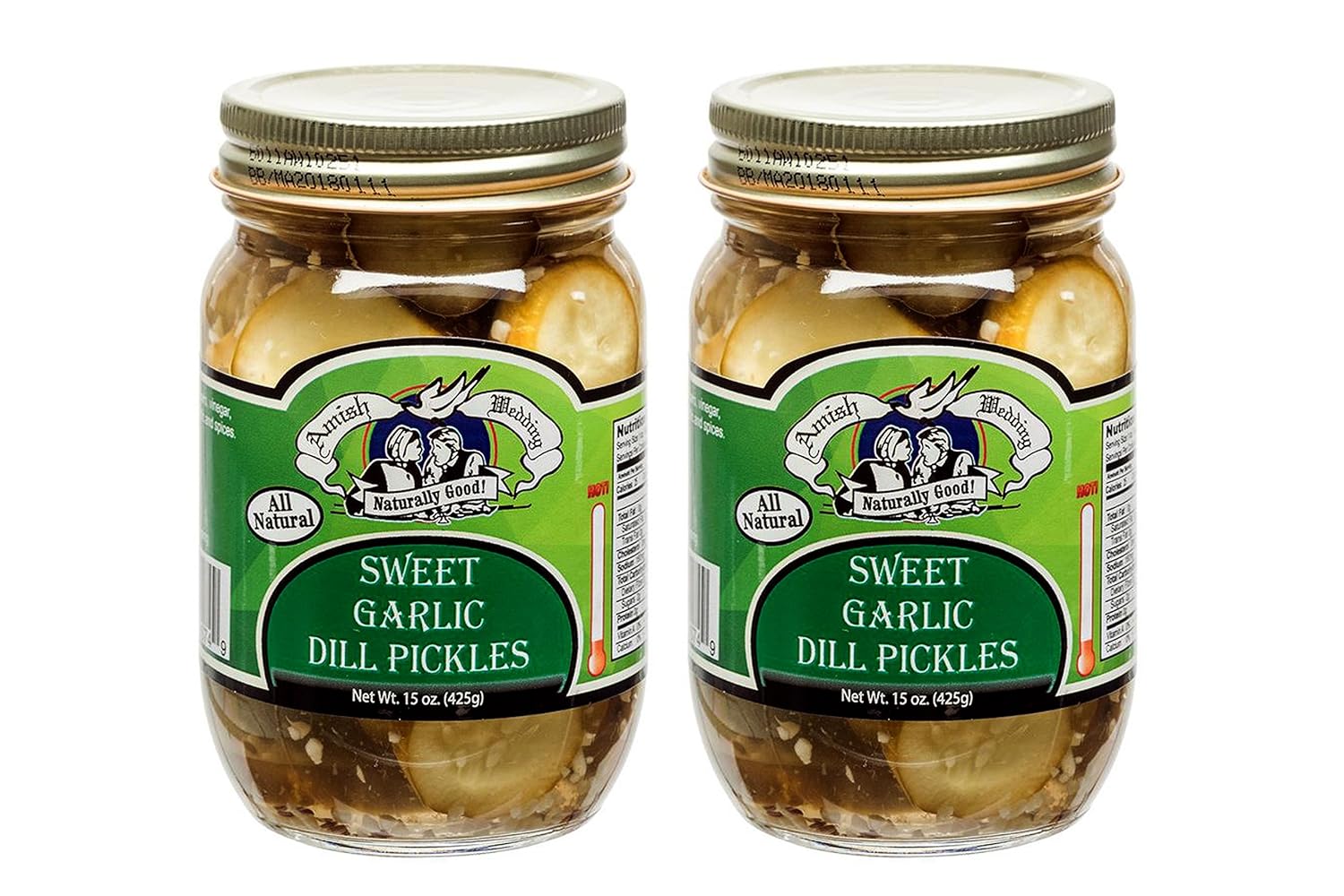 Amish Wedding Foods Sweet Garlic Dill Pickles 215 Oz