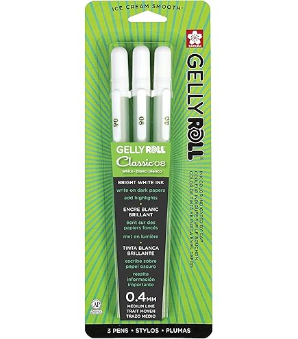 Sakura Gelly Roll Basic White Gel Pen 05 - Fijne punt - Soepel schrijven met pigmentinkt op waterbasis - Waterdicht & lichtecht - Ideaal voor tekenen en markeren op donker papier