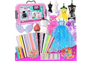 AGENTLAN 900+ Fashion Designer Kits for Girls with Mannequins-Kids Sewing Kits，Girls Fashion Design Gift，Arts and Crafts Kit，Girl Craft Activities Age 6 7 8 9 10 11 12