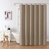 Shower Curtain 182x214cm Khaki with Metal Hooks Waffle Fabric view 2
