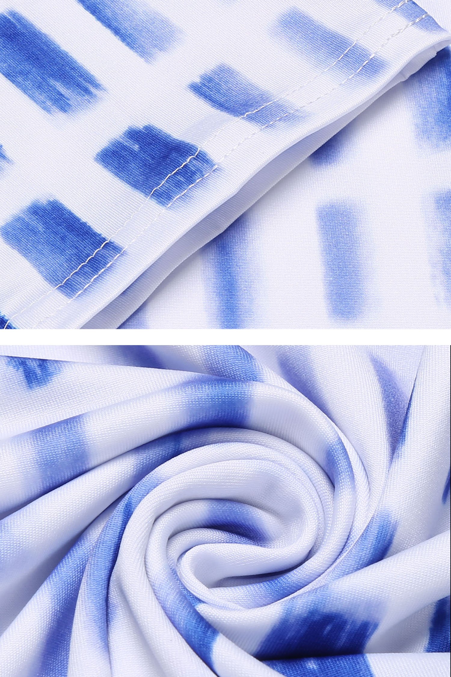 SE MIU Women Casual Maxi Long Sleeve Split Tie Dye Shift Dress